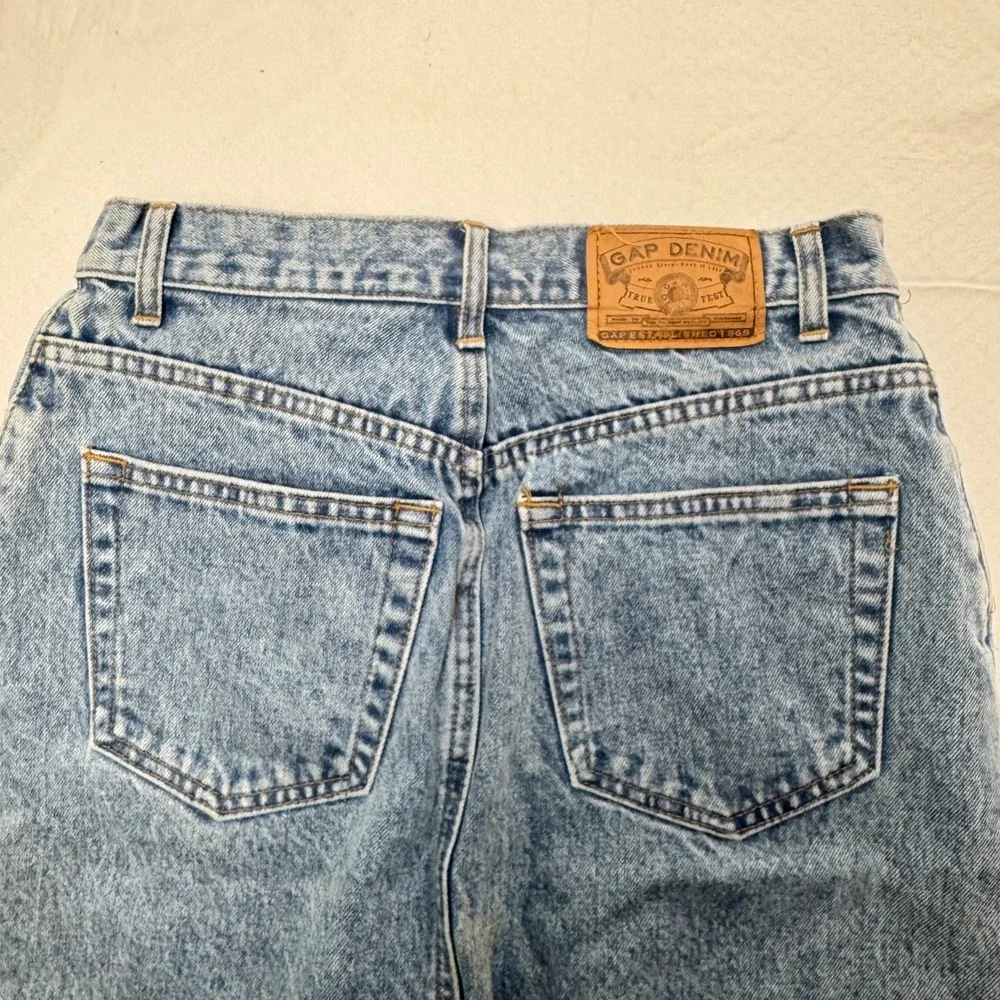 Gap Vintage Women Denim Skirt Sz 8 Stone‎ Wash Blue
